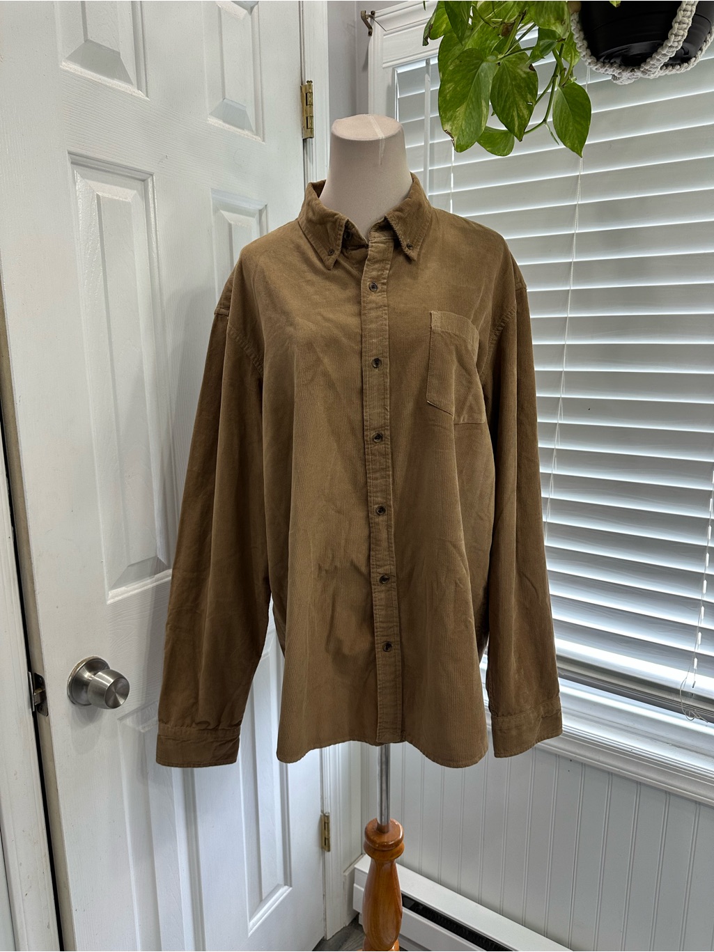 Lands' End Men's Corduroy Shirt In Tan